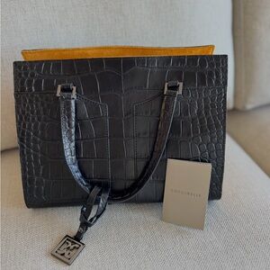 Coccinelle Italian Croc Embossed Handbag